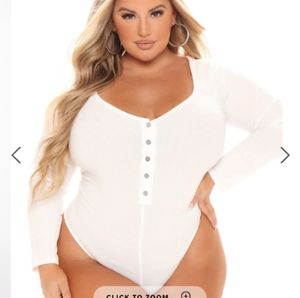 Fashion Nova Ribbed Long sleeved Bodysuit
